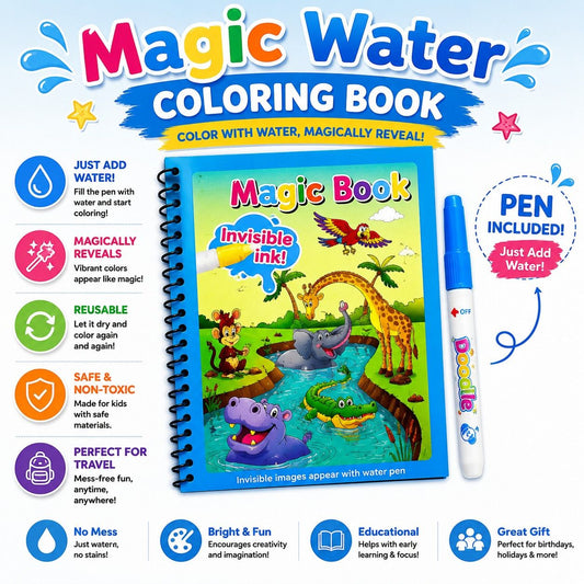 Magic Water Book - Reusable Mess-Free Painting Kit