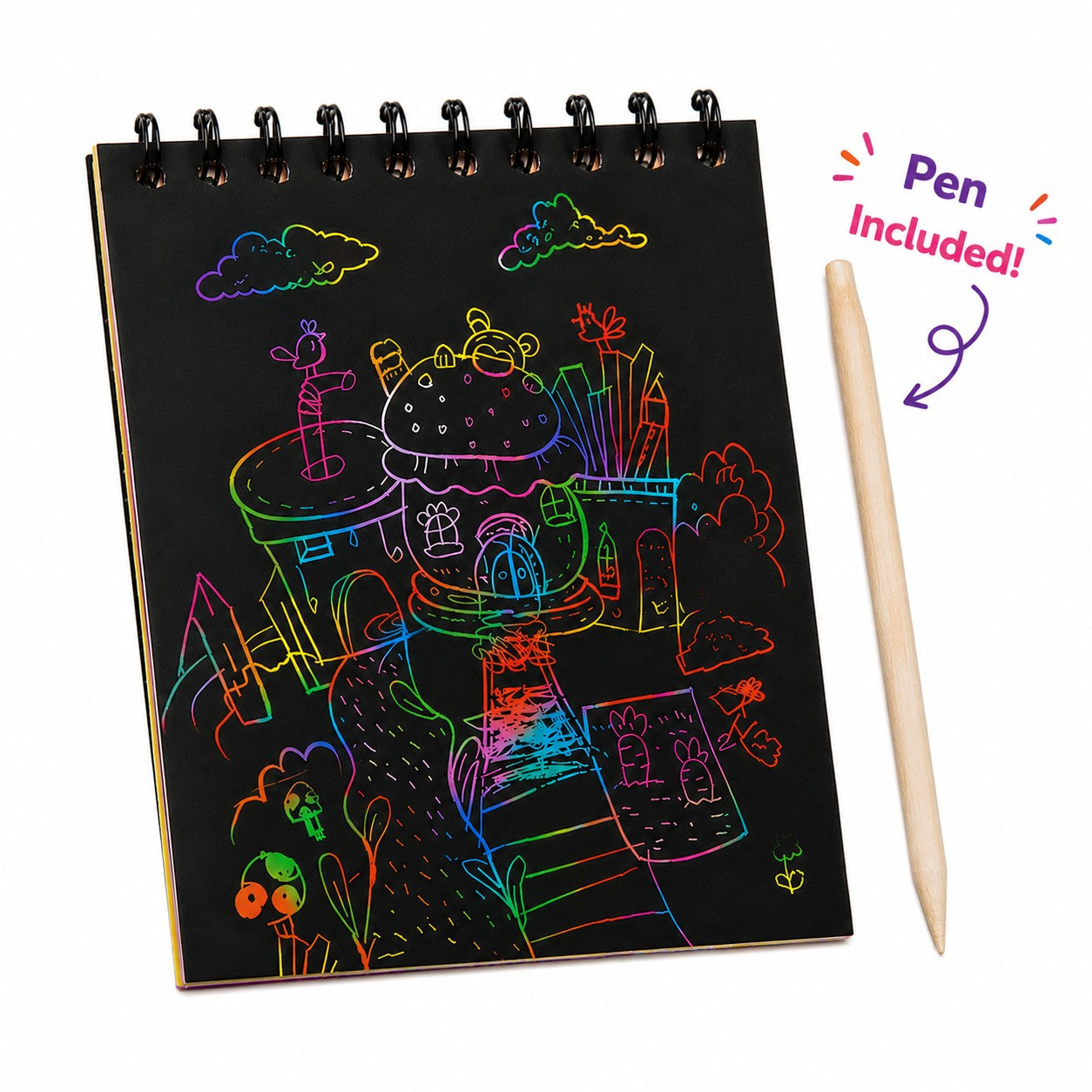 Magic Scratch Art Notebook – Rainbow Doodle Pad
